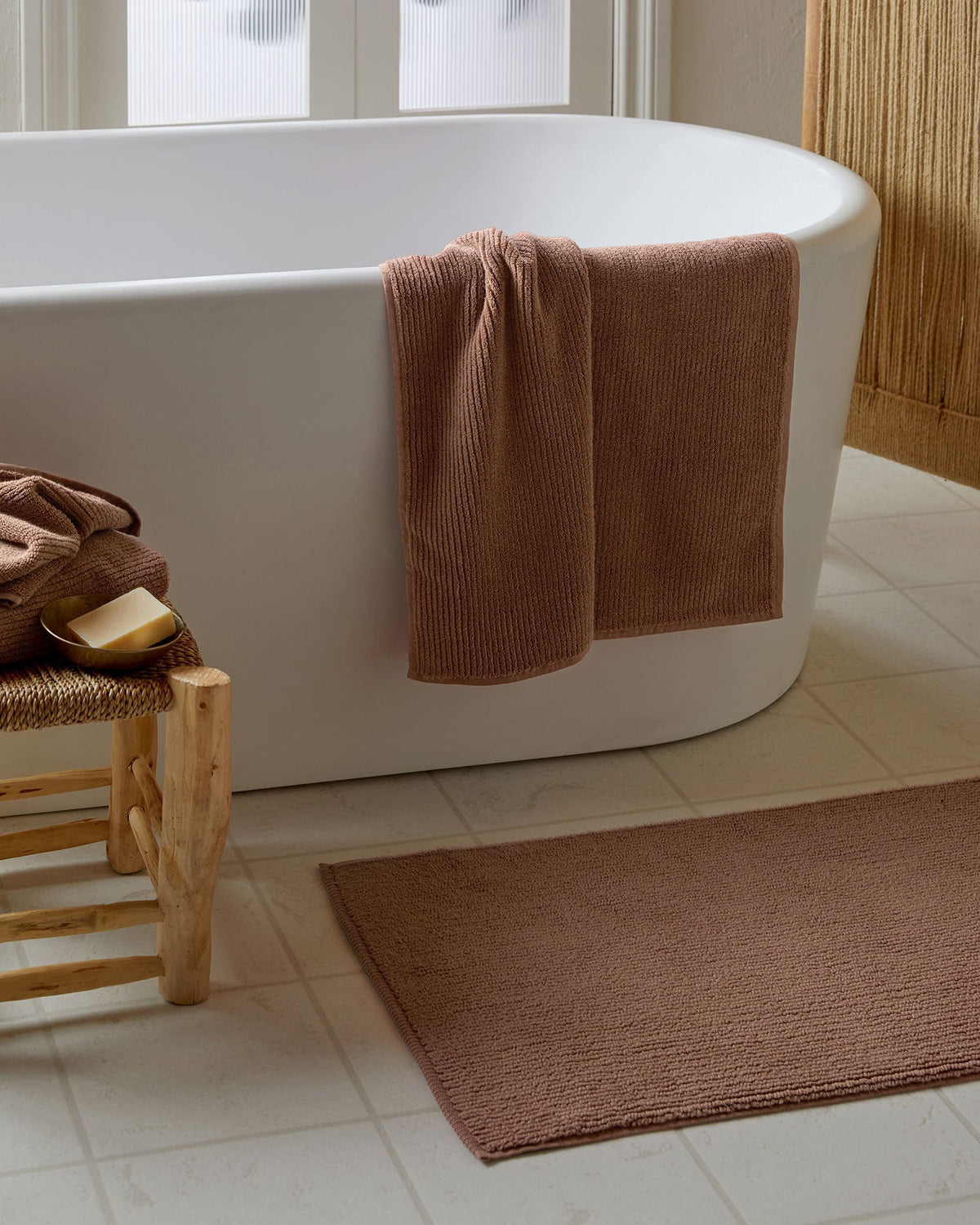 4+4 Soft Rib Bath Bundle - Adobe