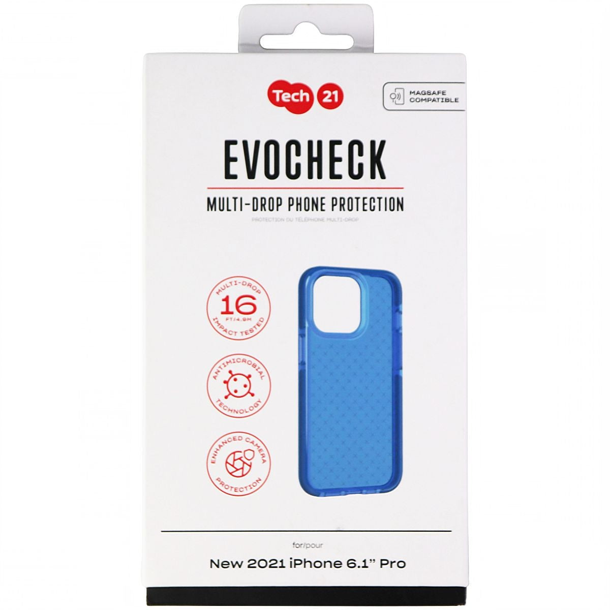 Tech21 Evo Check Flexible Gel Case for Apple iPhone 13 Pro - Blue - New