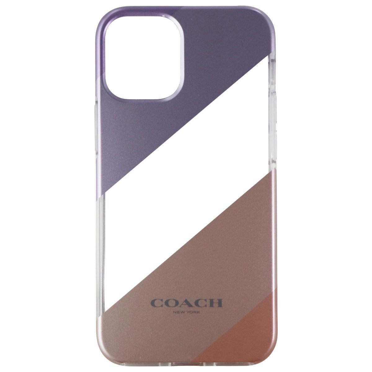 Coach Protective Case for iPhone 12 mini - Diagonal Stripe Metallic Pink/Purple - New