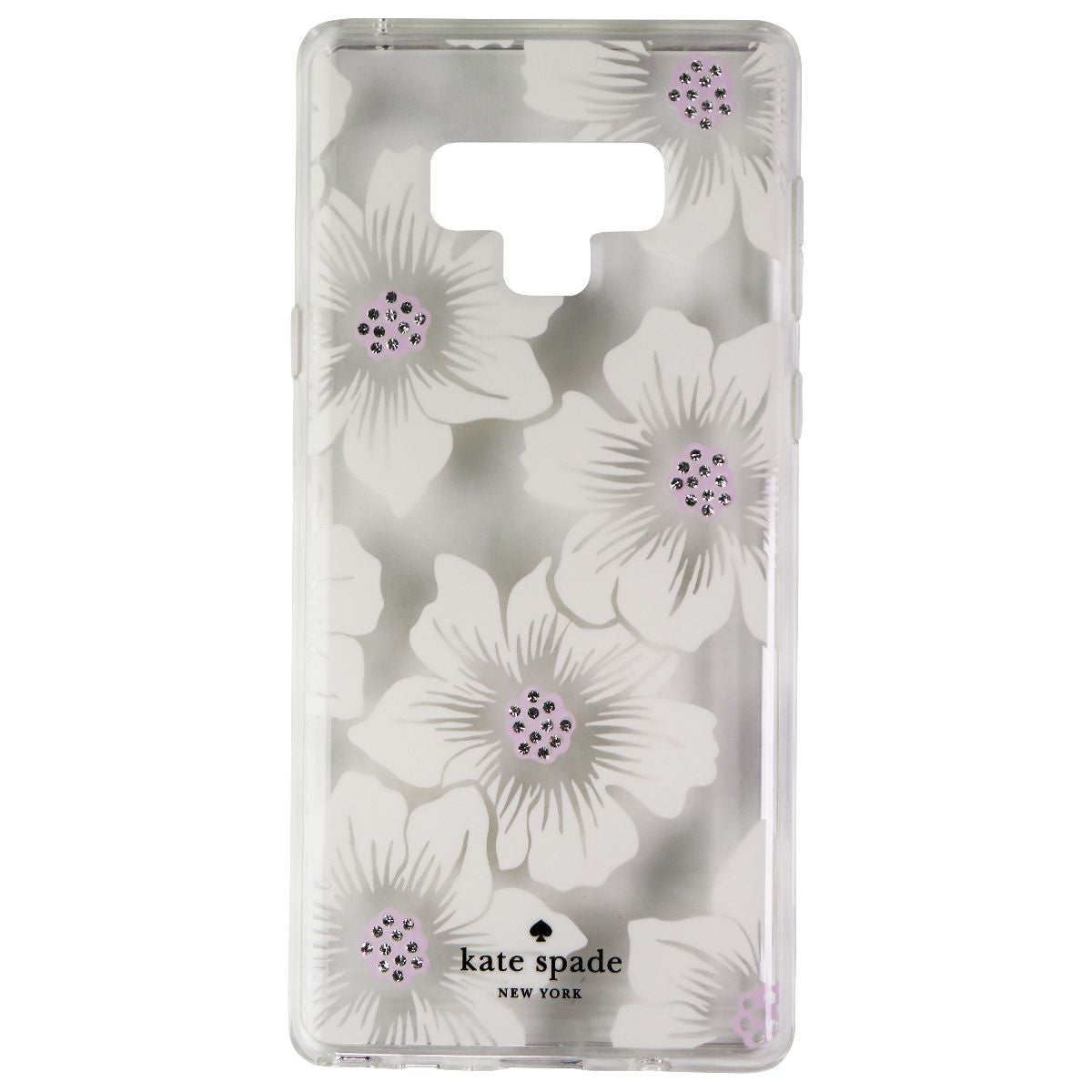 Kate Spade Hardshell Case for Samsung Galaxy Note9 - Clear/Hollyhock Floral/Gems - New
