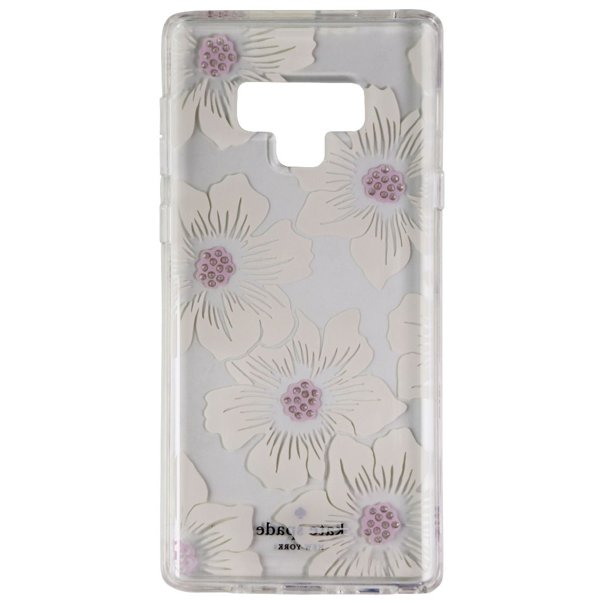 Kate Spade Hardshell Case for Samsung Galaxy Note9 - Clear/Hollyhock Floral/Gems - New