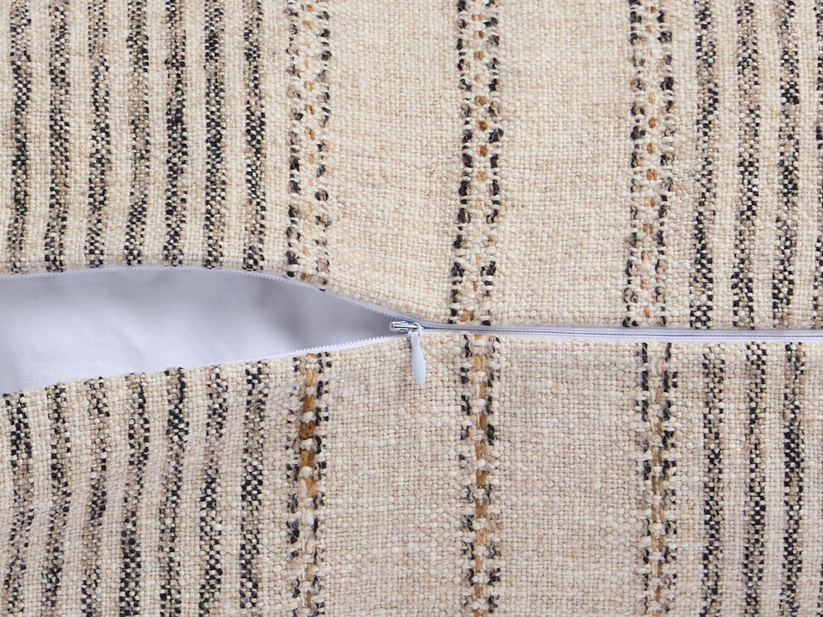 Taos Stripe Body Pillow Cover - FINAL SALE (Natural with Soft Black)