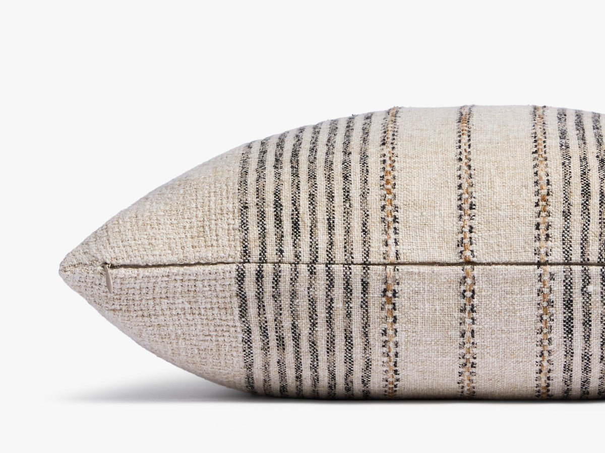 Taos Stripe Pillow Cover - FINAL SALE (Natural with Soft Black)