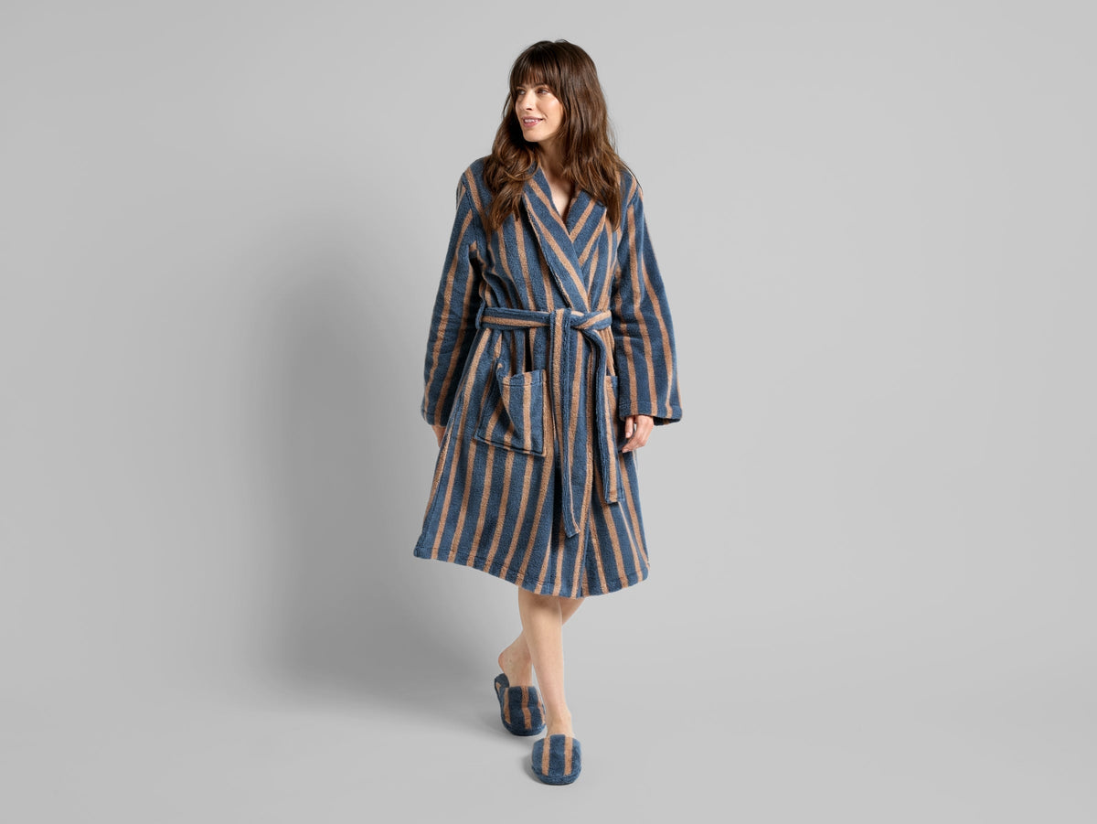 Terry Stripe Robe - FINAL SALE (Dusk and Adobe)