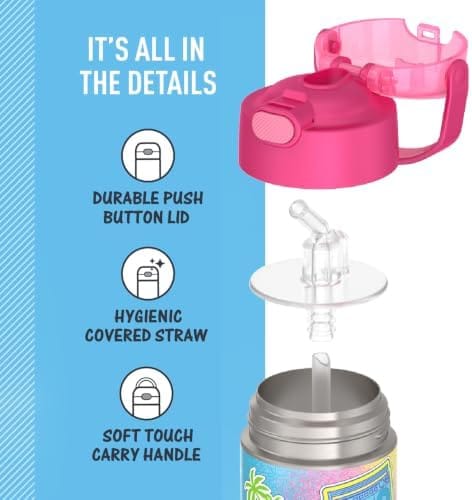 Thermos FUNtainer Vacuum Insulated Stainless Steel Straw Water Bottle