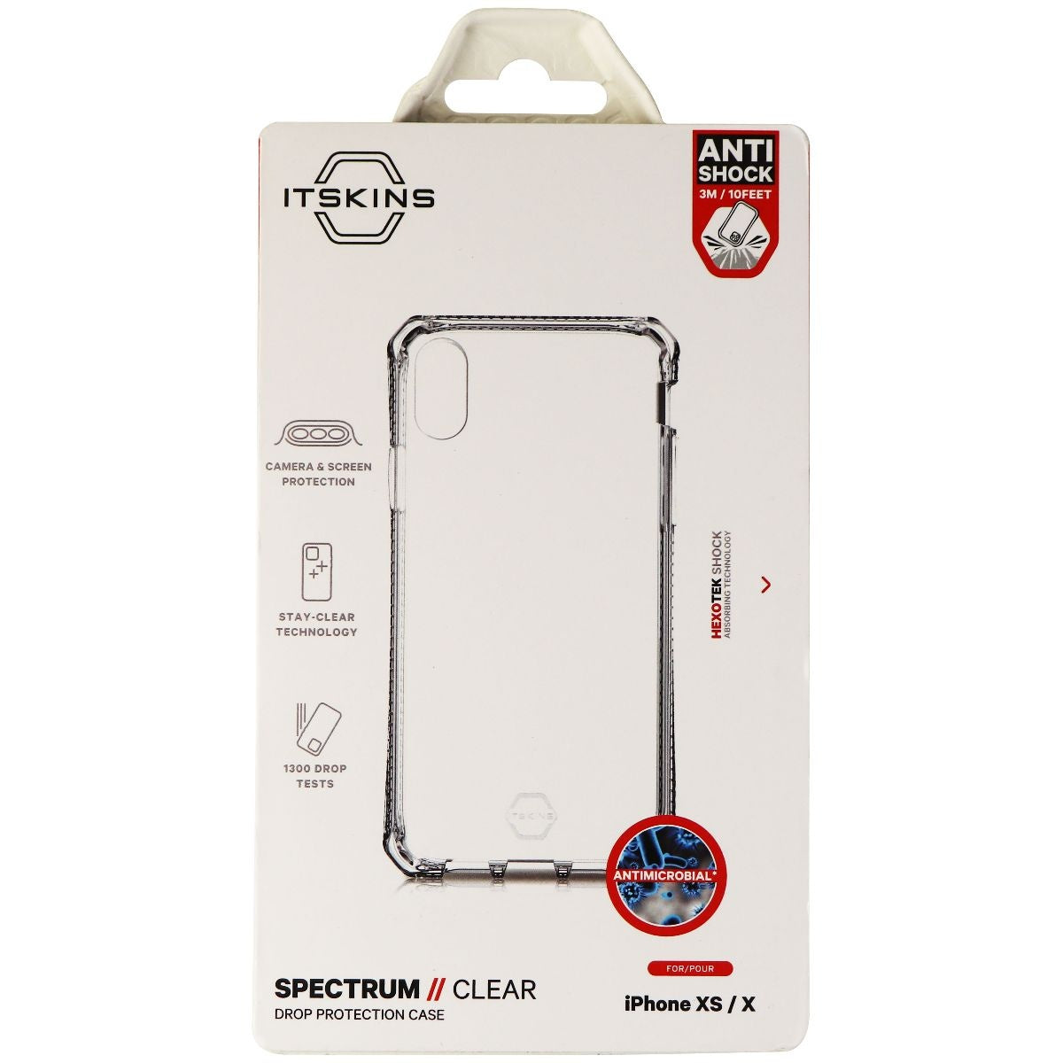 ITSKINS Spectrum Clear Durable Gel Case for Apple iPhone Xs and X - Clear - New