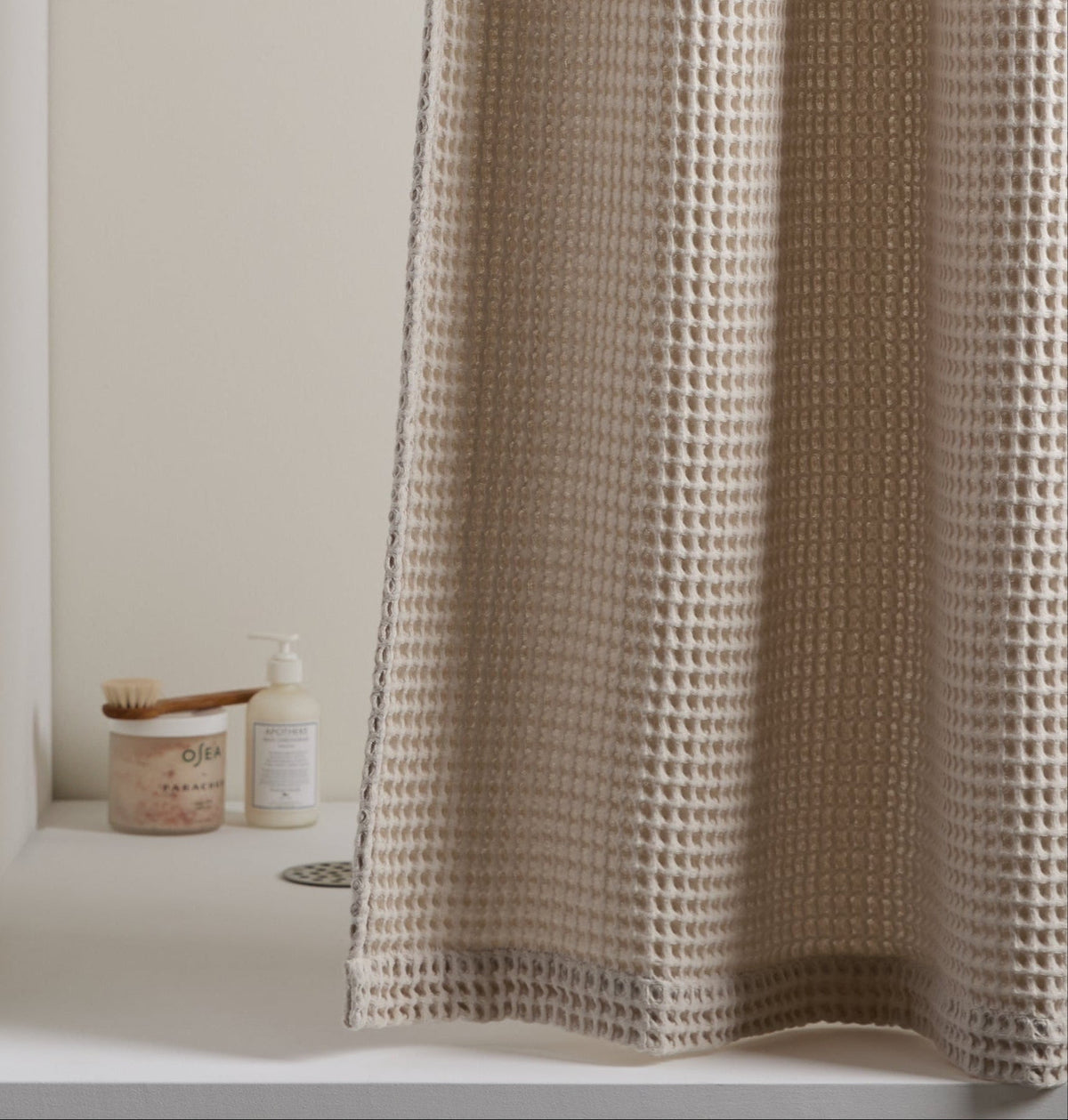 Waffle Shower Curtain (Bone)