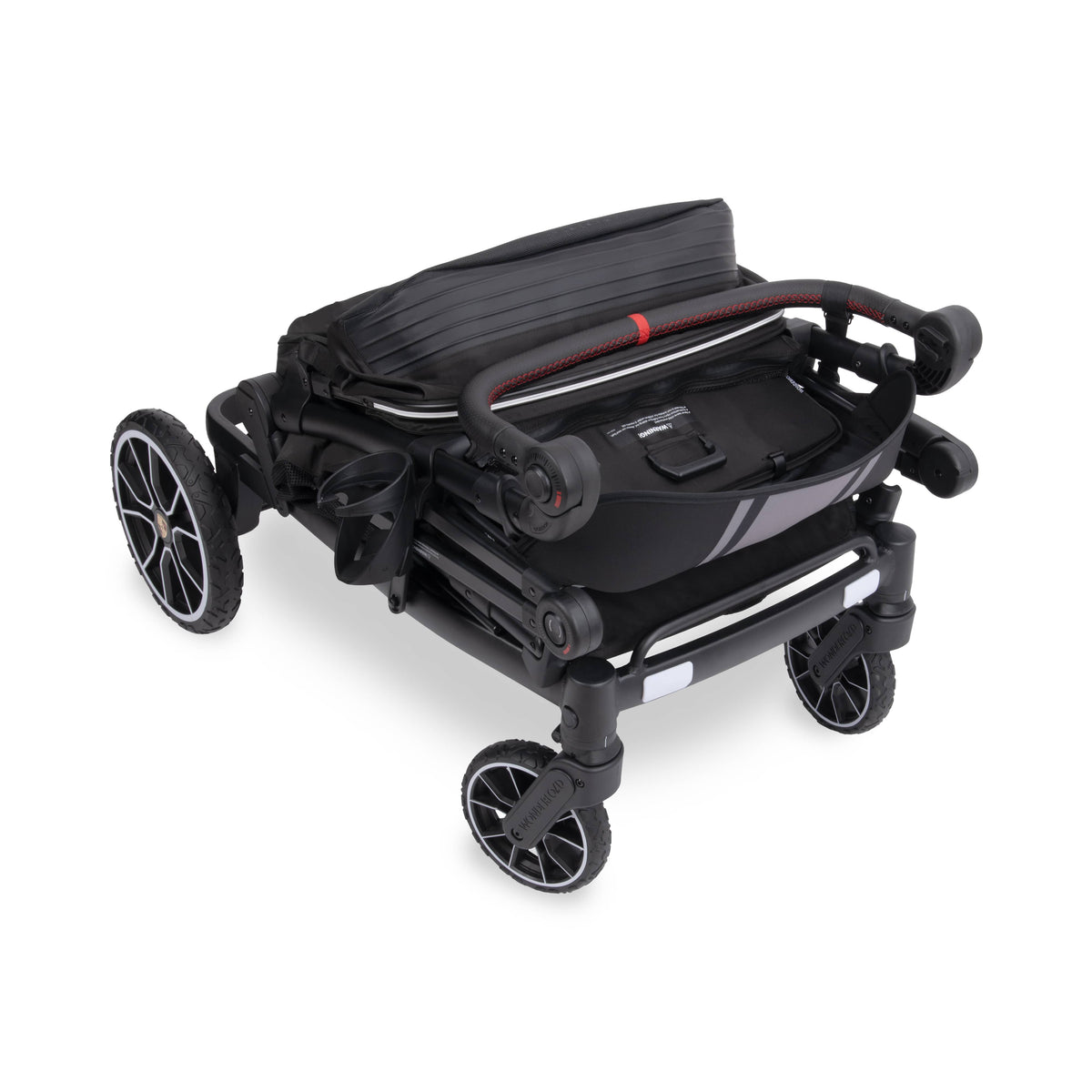 WonderFold L4 Quad (4 Seater) Stroller Wagon with Non-Electric Wheels